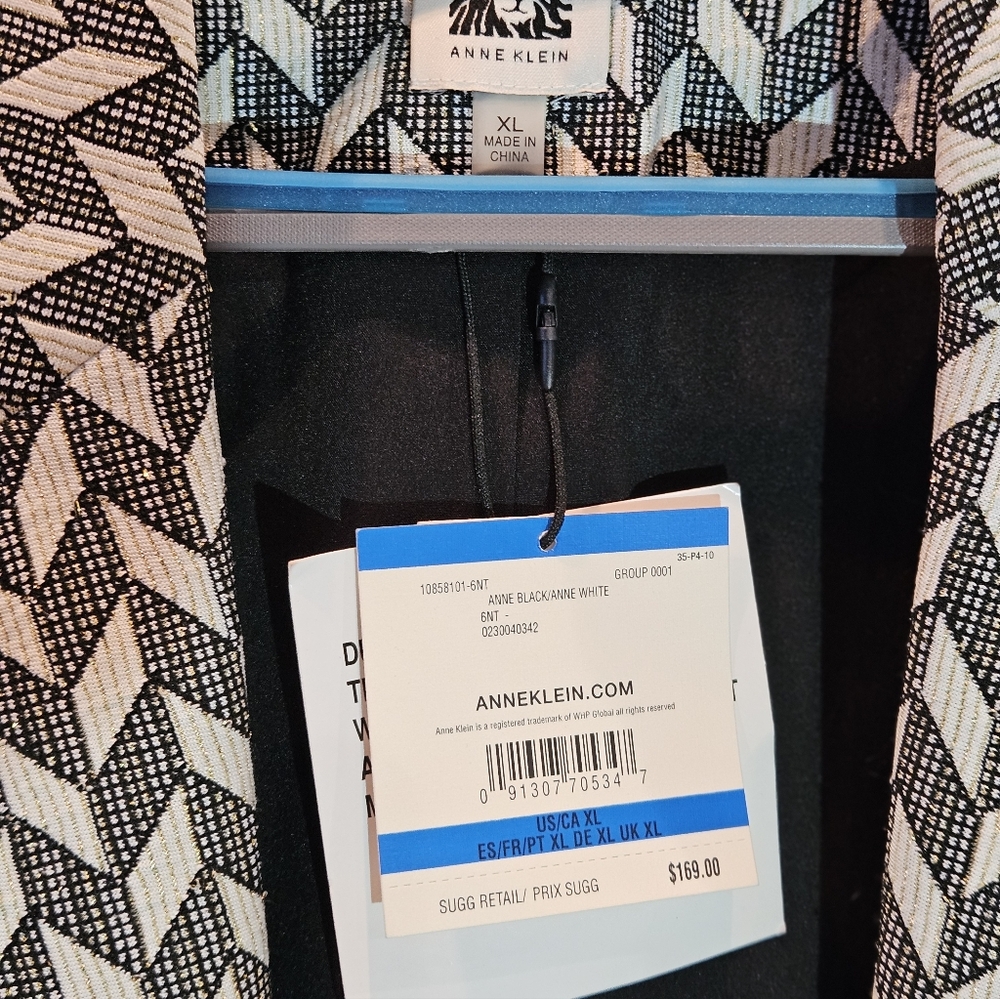 Anne Klein Chevron Patterned Blazer-size XL-New with Tags - Picture 10 of 13